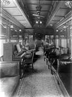 Interior view of AF class lounge car circa 1920.