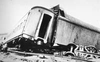 'a_a0231 - circa 1930 - Accident on Trans-Australian Railway - carriage and mail van'