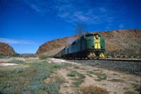 circa 1985 Alice Springs - GM13 + GM hauling the Ghan