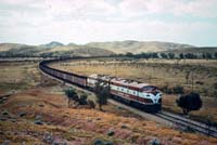 'a_cr0006a -   - GM 47 + GM hauling coal train on Leigh Creek line'