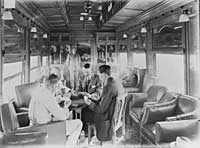 AF class lounge car smoking saloon publicity photograph circa 1917.