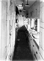 Kitchen area of "D" class dining car, circa 1917.