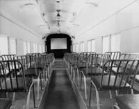   Interior of viewing area of "W 144" theatrette car taken in 1963