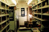 'b03-15b - 19.08.1987 - Interior of view of South Australian Railways "Mount Lofty" car after conversion to <em>Tea and Sugar</em> "OPB 328" at Port Augusta.'