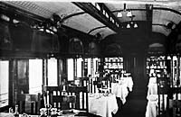 'b05-56b - circa 1917 - "D" class dining car interior.(Commonwealth Railways)'