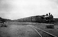 'b05-58c - 1917 - The first Trans-Australian Express at 408 miles hauled by a G class engine.(Commonwealth Railways)'
