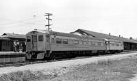 'b07-24c -   - Commonwealth Railways Budd car CB 3 and trailer car BM 76 at Solomontown on 27 December 1952. (L.Bates)'