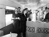 'b08-01 - circa 1947 - Interior of Caferteria Car.(South Australian Railways)'