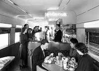 'b08-02 - circa 1947 - Interior of Caferteria Car.(South Australian Railways)'