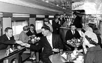 'b08-04b - circa 1947 - Interior of Caferteria Car.(South Australian Railways)'