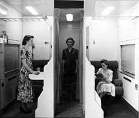 'b08-15 -   - Victorian & South Australian Railway Joint sleeping car mockup of roomette constructed at Islington prior to the building the first new sleeping car in the late 1940s or early 1950s.(South Australian Railways)'