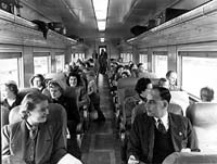 'b08-50 - circa 1951-52 - Victorian and South Australian Railway Joint stock AJ first class sitting car interior.(South Australian Railways)'
