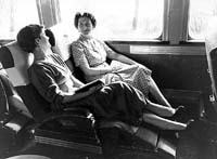 'b08-51 - circa 1951-52 - Victorian and South Australian Railway Joint stock AJ first class sitting car interior.(South Australian Railways)'