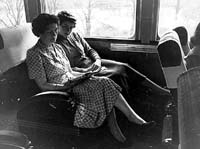 'b08-52 - circa 1951-52 - Victorian and South Australian Railway Joint stock AJ first class sitting car interior.(South Australian Railways)'