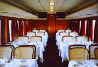 'bm_adh2_04 - December 1988 - ADH 2 <em>Duke of Gloucester</em>. View of the interior of the first class section set up as dining car. '