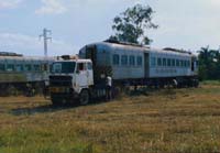 'bm_ndh6_01 - Circa 1985 - NDH 6. Loaded near Darwin ready for tranfer to the site of the <em>Mississippi Queen Restaurant</em> Darwin Northern Territory.'