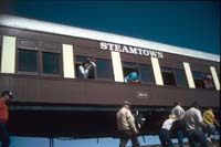 'cd_p0107126 - 19<sup>th</sup> April 1987 - Peterborough - Steamtown NAR 50 <em>Bruce</em> car on Black Rock Bridge'