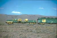 'cd_p0110197 - 28<sup>th</sup> March 1991 - Leigh Creek Coal Train air compressor car AZFY 932 + coal wagon AOKF 1314'