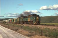 21<sup>st</sup> August 1992 Rowland Flat - locos 963 + 934 on stone train