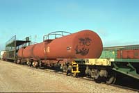 10<sup>th</sup> May 1993,Stirling north - tank wagon ATWF&nsbp;1734 with face painted on it
