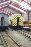 'cd_p1000698 - 10<sup>th</sup> April 2001 - National Railway Museum - Port Adelaide - HRE 349 brakevan being repaired.'