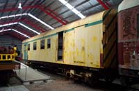 'cd_p1000707 - 14<sup>th</sup> April 2001 - National Railway Museum - Port Adelaide - HRE 349 brakevan being sanded ready for painting'