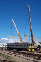 'cd_p1001958 - 3<sup>rd</sup> October 2001 - National Railway Museum - Port Adelaide - bogie exchange  budd CB 1'