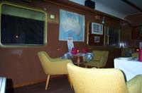 'cd_p1004941 - 9<sup>th</sup> August 2002 - Port Pirie - interior of carriage AFB 157 in platform set up for dining'