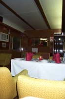 'cd_p1004943 - 9<sup>th</sup> August 2002 - Port Pirie - interior of carriage AFB 157 in platform set up for dining'