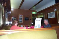 'cd_p1004944 - 9<sup>th</sup> August 2002 - Port Pirie - interior of carriage AFB 157 in platform set up for dining'