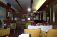 'cd_p1004945 - 9<sup>th</sup> August 2002 - Port Pirie - interior of carriage AFB 157 in platform set up for dining'