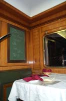 9.8.2002 Port Pirie - interior of carriage DC100 in platform set up for dining
