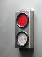 'cd_p1034417 - 6<sup>th</sup> May 2007 - Keswick  <em>Overland</em> Open Day  Refurbished Red Premium Service car BJ4 - detail of marker light'