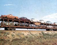 'cr1968-12 - circa 1968 - Motor car carrier GK 1819 on the Trans-Australian Railway '