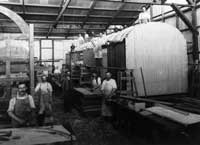 'cr80 - circa 1918 - Publicity photograph of the workshops at Port Augusta showing an "M" class mail/luggage van being constructed '