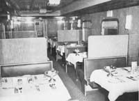 DC class dining car interior, circa 1952.