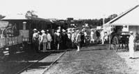 Darwin station with train.