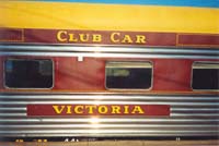 'pda_club_car_victoria_lettering - Thursday 2<sup>nd</sup> May 2003 - The Club Car <em>Victoria</em> at Warrnambool. This shot shows the detail of the letter writing on the Club Car Victoria'