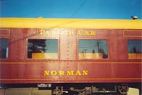 'pda_parlour_car_norman_lettering - Thursday 2nd May 2003 - The Parlour Car <em>Norman</em> at Warrnambool. This shot shows the detail of the letter writing on the Parlour Car Norman.'