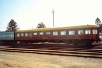 'pda_parlour_car_norman_view_5 - Thursday 2<sup>nd</sup> May 2002 - The Parlour car <em>Norman</em> at Warrnambool. It is seen here as part of the West Coast Railway Warrnambool May Racing Carnival 2003 Warrnambool Cup Race special. This carriage was built exclusively for use on the Spirit Of Progress in 1937, it is now available for hire by the general public for use on Special trains on the broad gauge. <p>West Coast Railway is the only mainline operator in Victoria that still run race trains to racing carnivals, Race trains where once a common occurrence to grace the Victorian Railways tracks but now except for the Warrnambool line, the race train is now a thing of the past.'