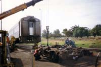 3.6.1997 Bluebird 101 at Keswick bogie exchange