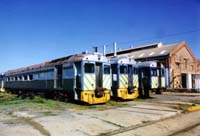 August 1999 Bluebirds 258 + 261(250) + 256 stored in Islington