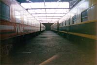 1.7.1998 Interior of Bogie Shop Islington - steel carriages