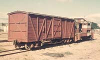 'pk_bh-16 - 23.3.1970 - A wooden bodied V van and MDH 6 at Port Augusta workshops,.'