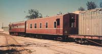 'pk_bk-06 - 3.4.1970 - NHRC 52 being shunted by NT 69 at Darwin,. The flat wagon also appears to be an ex-CLTB gondola, with replacement bogies.'