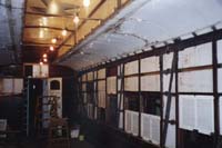 'pr_d20int1 -   - Restoration of D 20 by the Western Australian Division of the Australian Railway Historical Society, October 2000. View of dining saloon with most panels removed.'