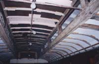 'pr_d20int3 -   - Restoration of D 20 by the Western Australian Division of the Australian Railway Historical Society, October 2000. View of dining saloon roof after metal panels removed.'