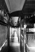 'sar07 - circa 1911 - Sleeping Car <em>Onkaparinga</em> from the smoking saloon looking down corridor as built '
