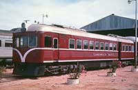 'wc-294 - 1962 - Port Augusta - Gloucester rail car on Standard Gauge. DH 6 in all red livery'