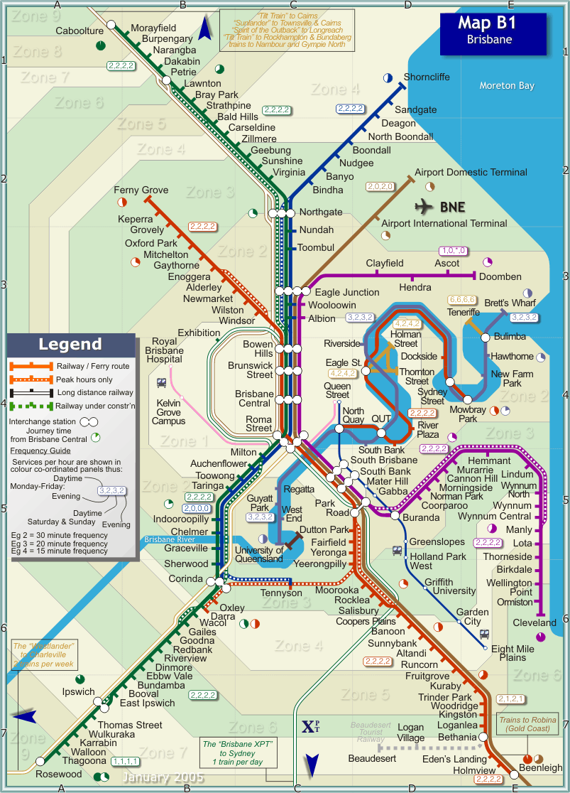 Rail Map of Brisbane